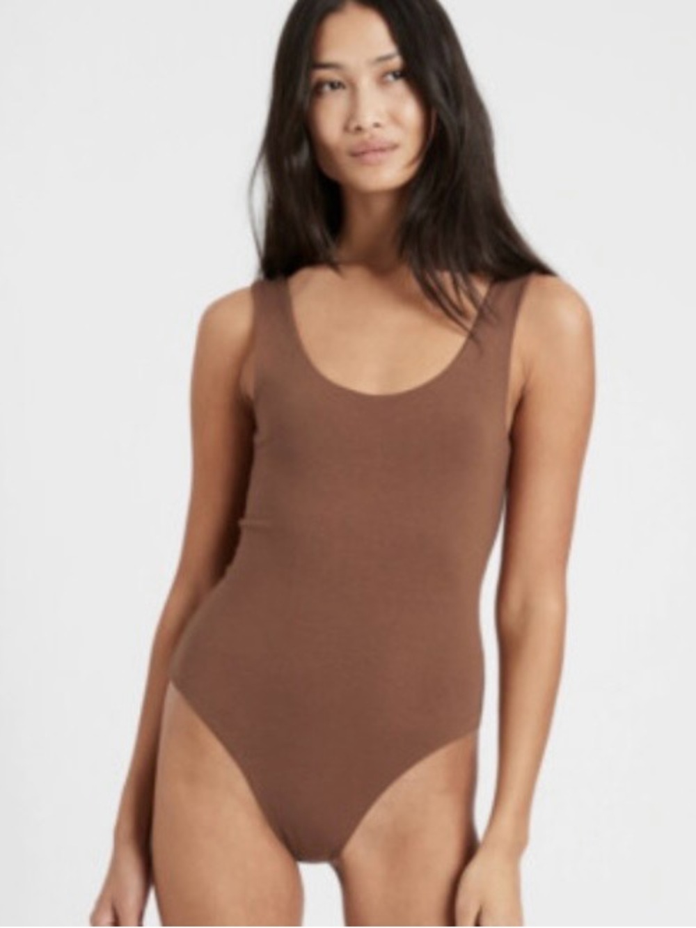 BANANA REPUBLICI
Scoop-Neck Thong bodysuit brown size M